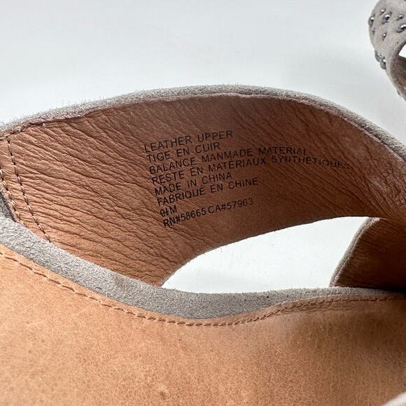 Halogen Fable Studded Slide Sandals Block Heel Open Toe Grey Womens Size US 9.5 - Picture 8 of 8